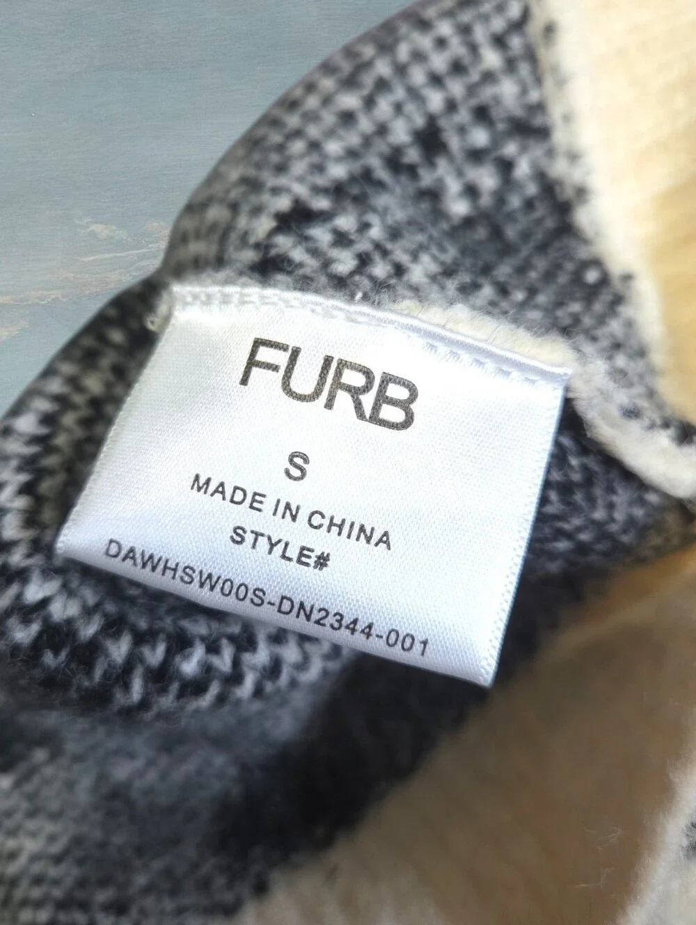 FURB Venice Ivory + Black Polka Dot Dog Hoodie Size Small NWT Luxury Cute Fall
